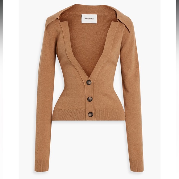 Nanushka Jodi Rib Trimmed Cardigan - Picture 3 of 13